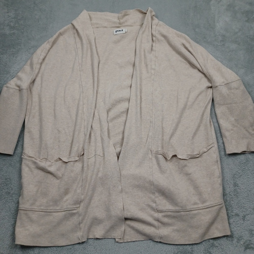 Pact Sweater Womens Large Brown Cardigan Preppy Pockets Organic Cotton